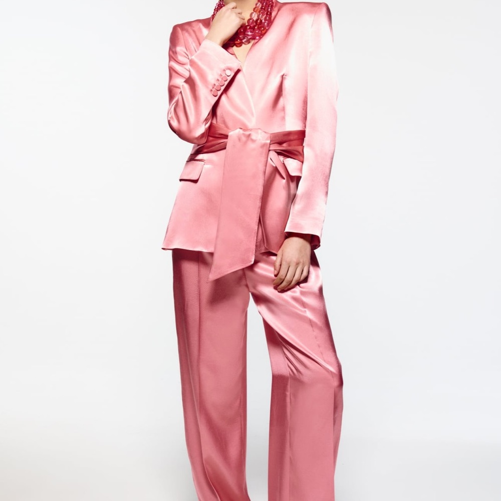 Zara pink satin suit - sold as a set!